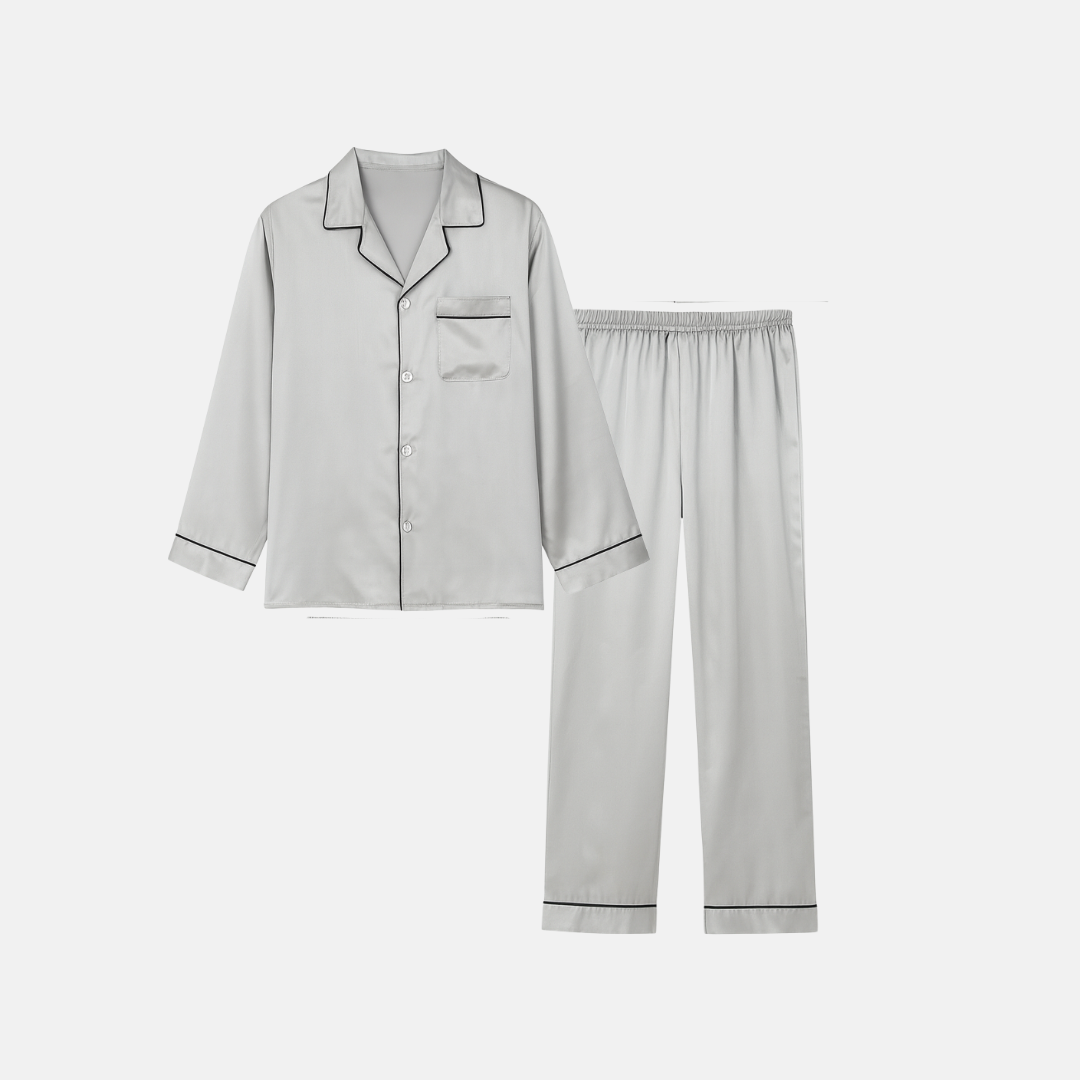 Men’s 100% Mulberry Silk Pajama Set – Luxury Sleepwear, Soft Silk & Elegant Comfort