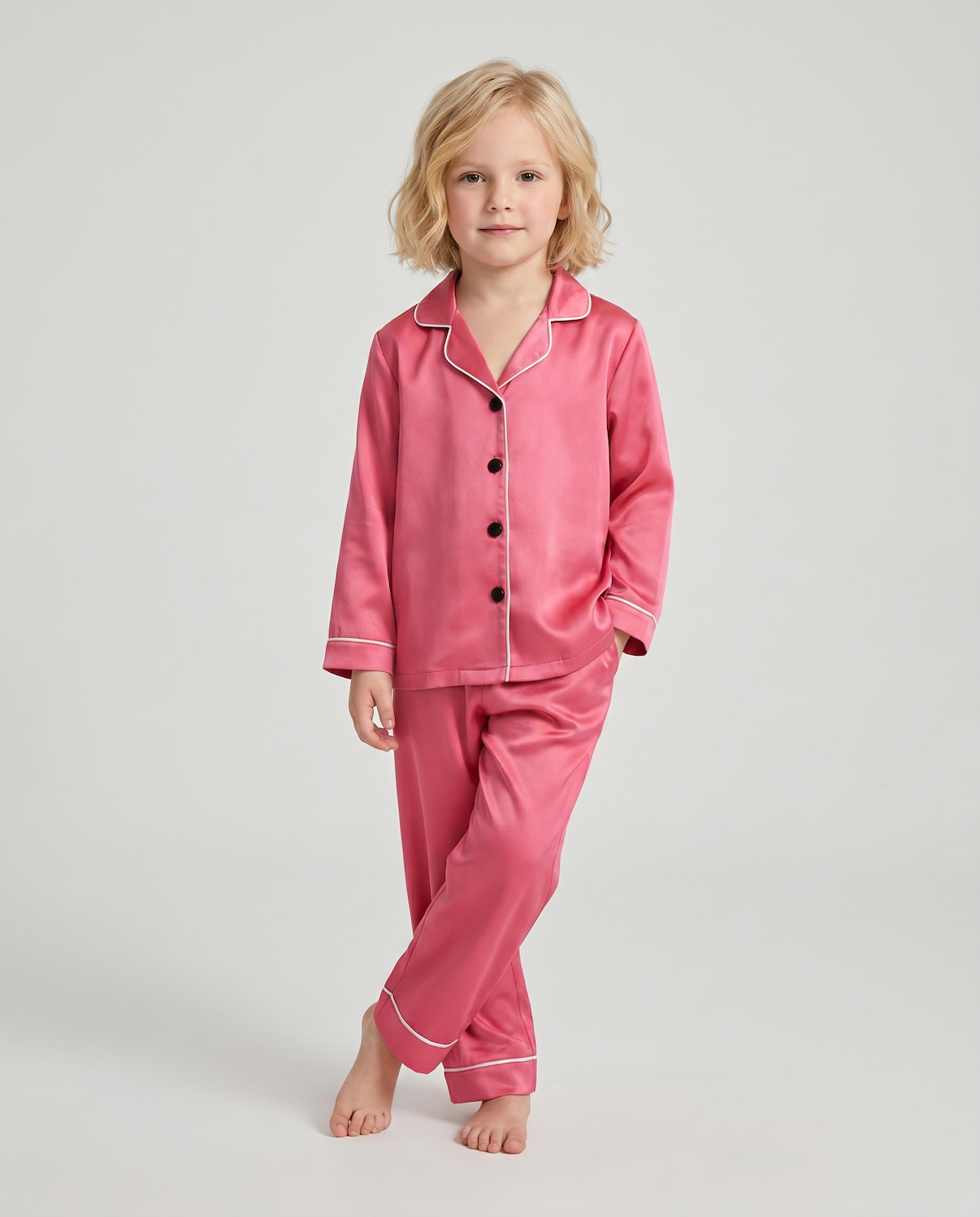 Silk Children's 3-Piece Pajama Set – Long Sleeved Top &amp; Long Pants