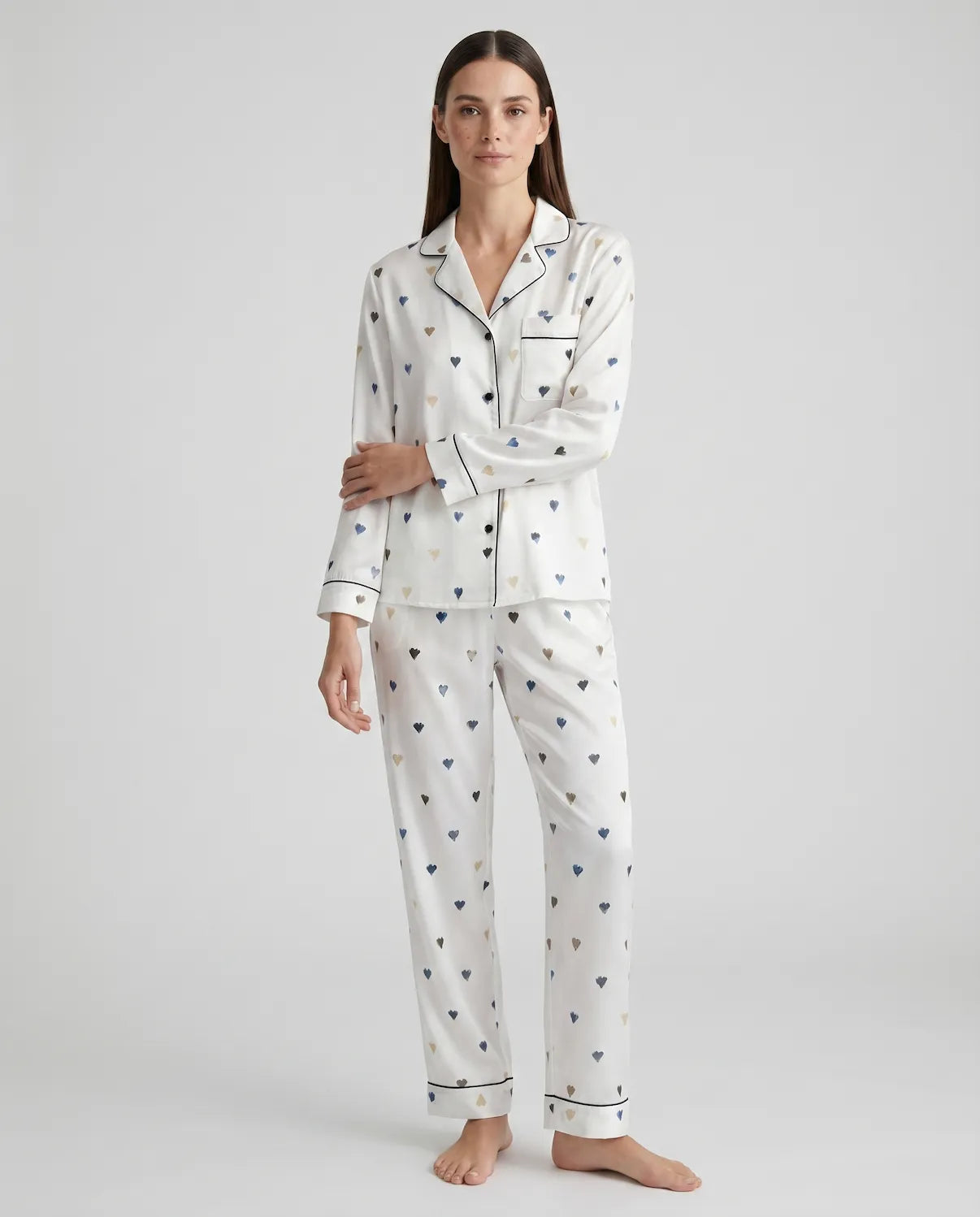 Women's Satin Silk Pajama Set – Soft, Lightweight Sleepwear with Long Sleeve Top & Pants - Silken & Dreams