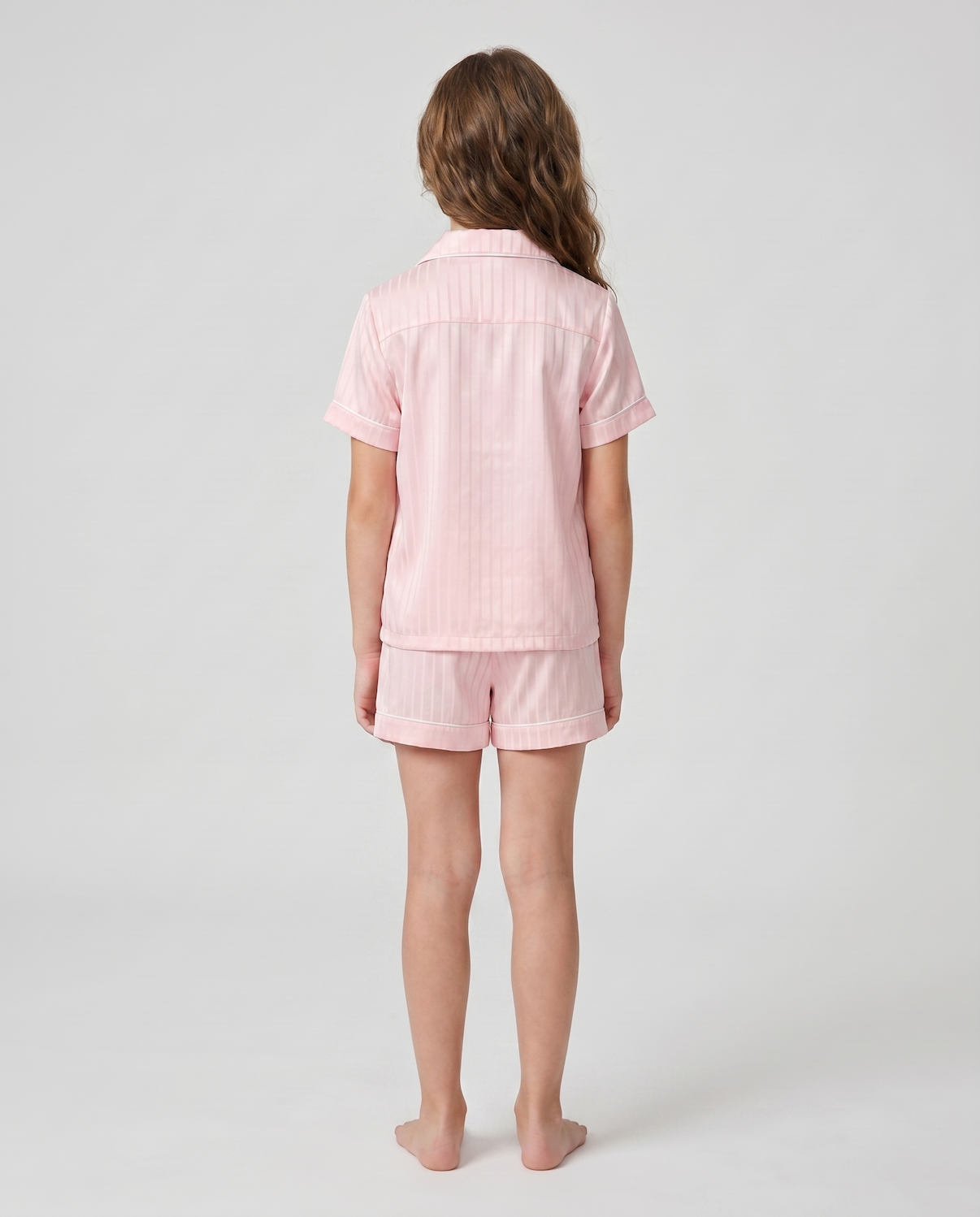 Girl Kids’ Satin Pajama Set – Short Sleeve Sleepwear with Silky Soft Comfort