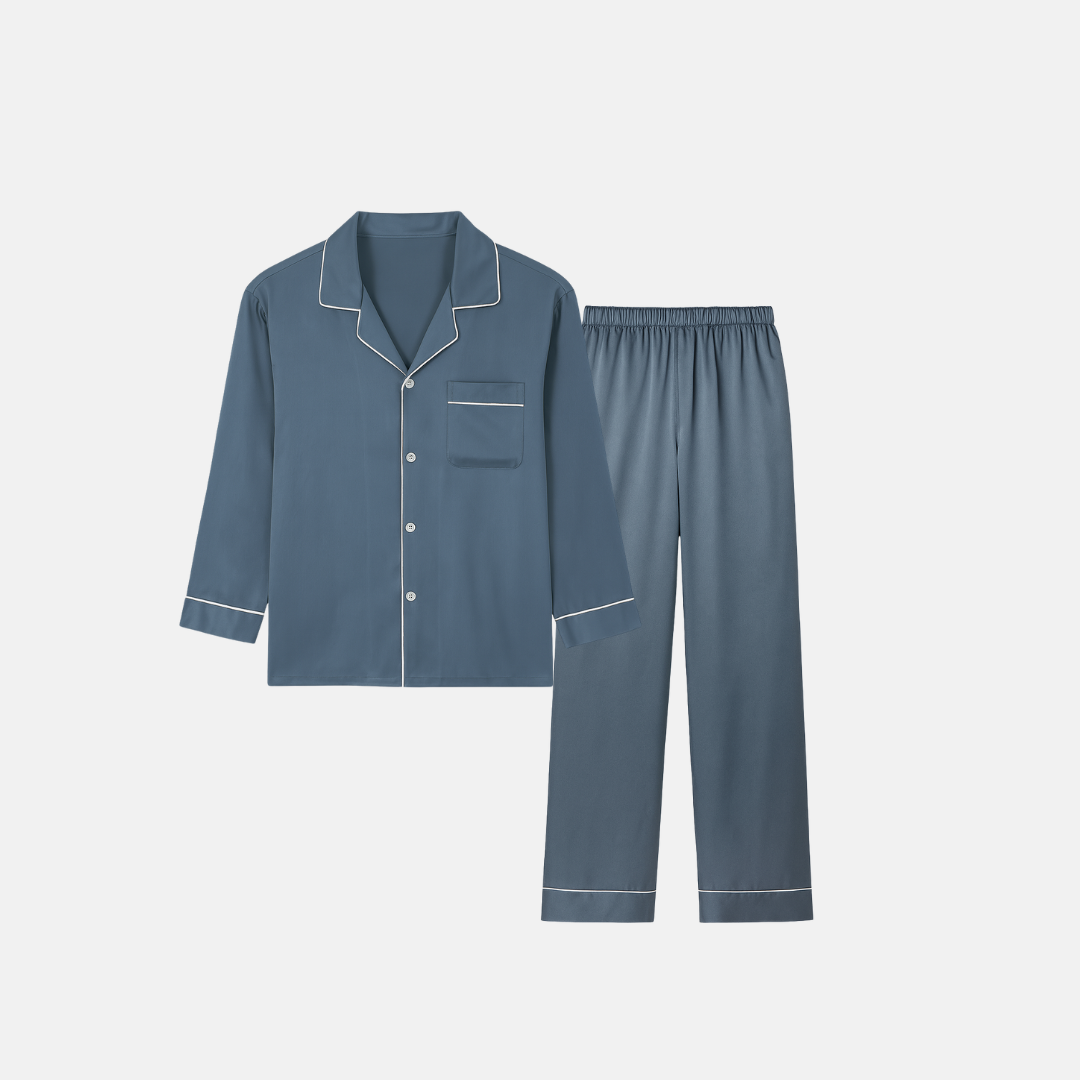 Men’s 100% Mulberry Silk Pajama Set – Luxury Sleepwear, Soft Silk & Elegant Comfort