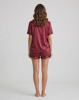 Ice Silk Satin Pajamas for Couples – Short-Sleeved Sleepwear for Women