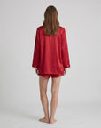 4pcs Elegant Silk Pajama Set for Women - Robe, Bralette, Shorts & Pants