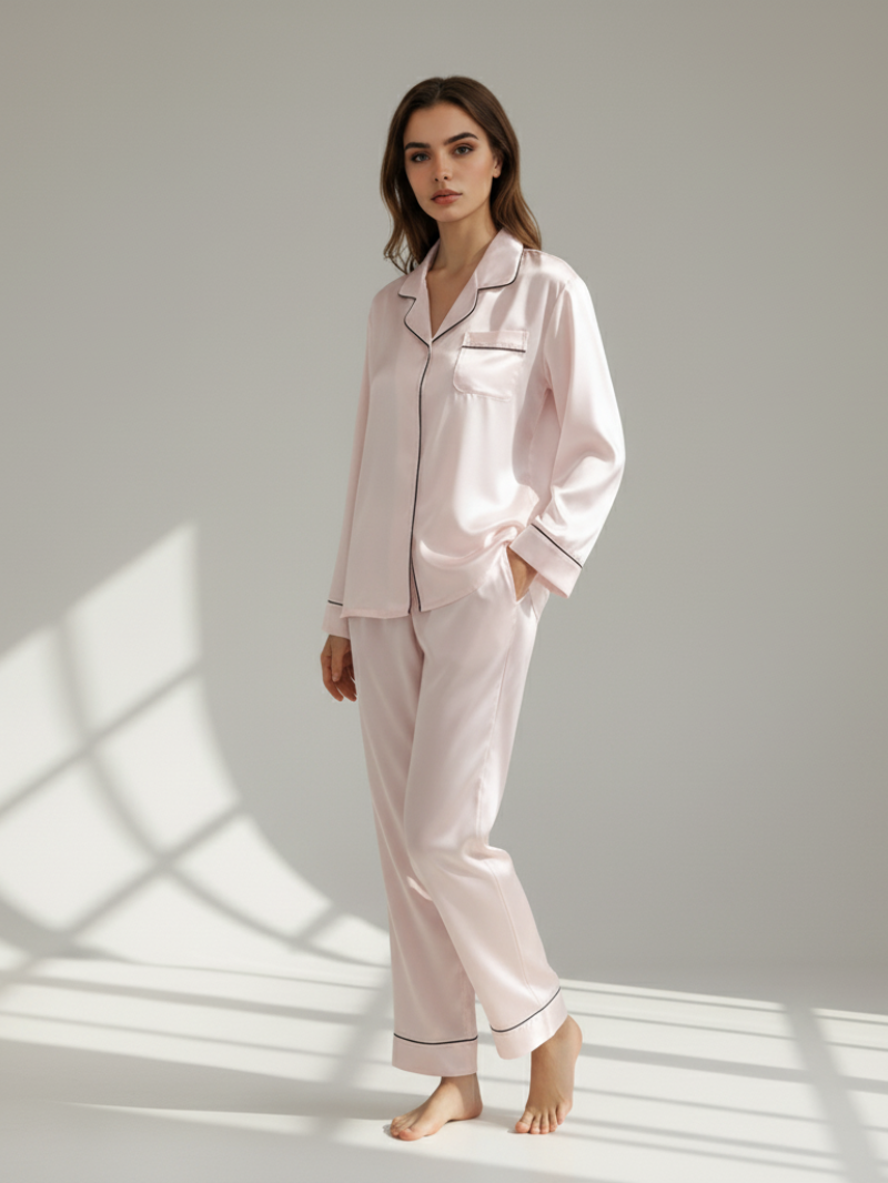 Pajama Set for Women – Soft, Breathable, Luxury Sleepwear with Long Sleeves & Pants - Silken & Dreams