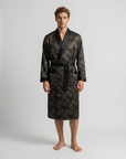 Men’s Silk-Like Robe – Luxurious Paisley Pattern Sleepwear
