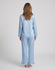 Soft Satin Pajamas Set for Women – 2-Piece Long Sleeve Sleepwear & Elegant Button Loungewear