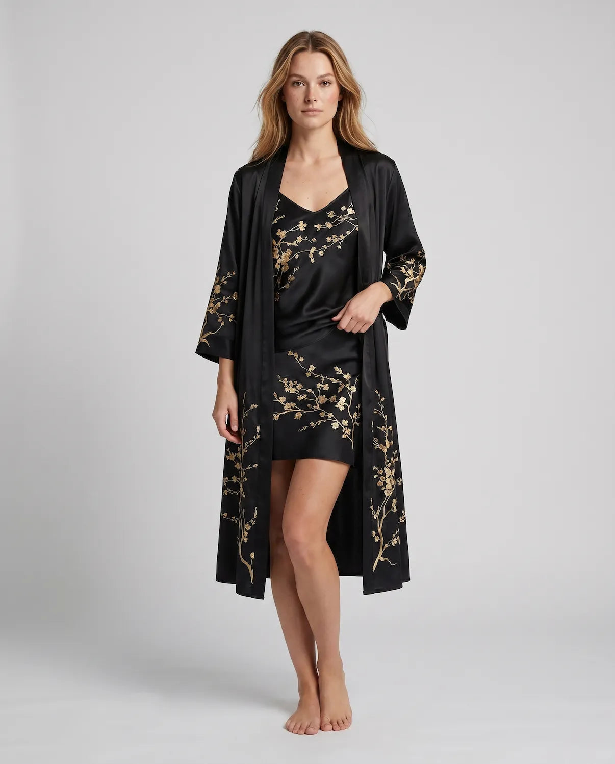 Shira Satin Nightdress – Chic Silky Sleepwear with Open Back Design