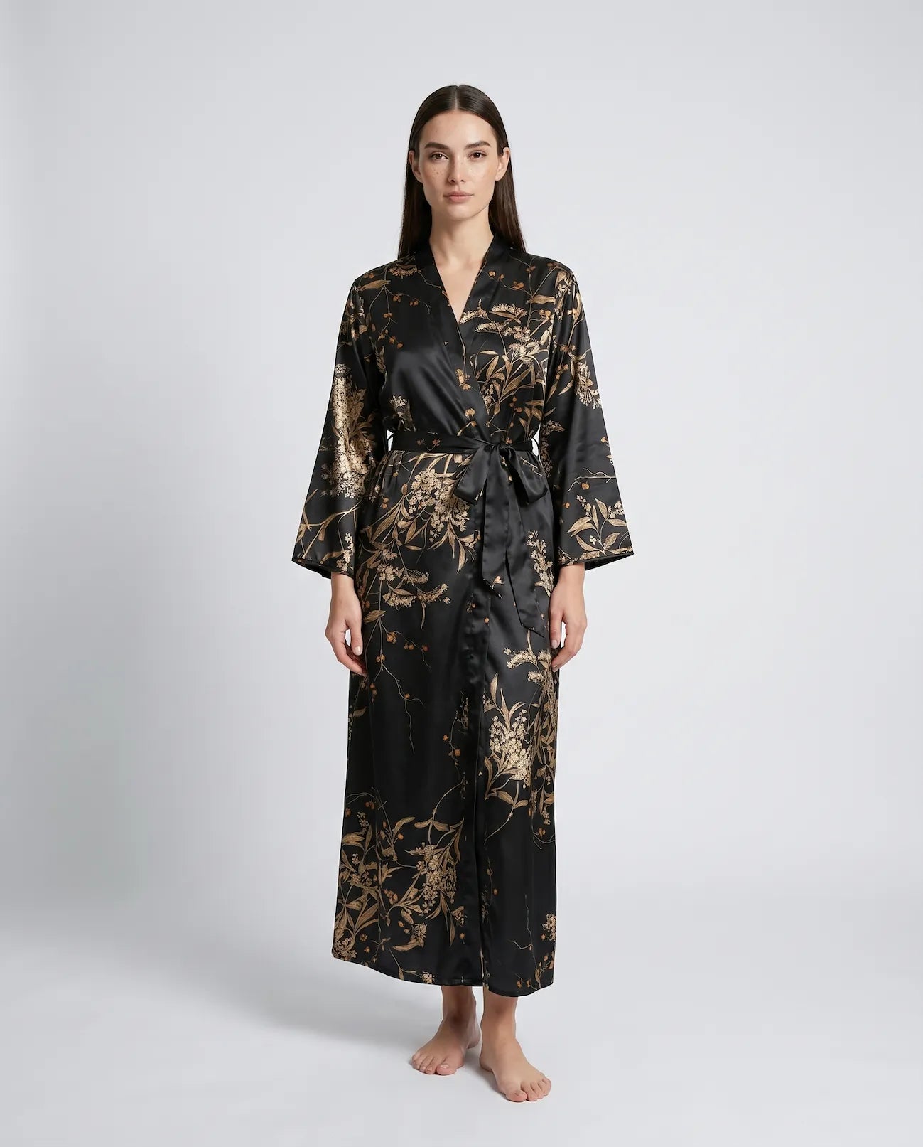 Charlie Satin Night robe – Silky Sleeveless Slip Dress for Women - Silken & Dreams