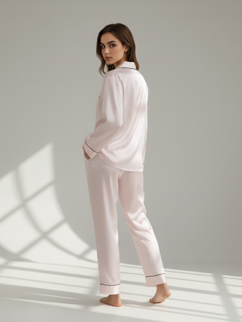 Pajama Set for Women – Soft, Breathable, Luxury Sleepwear with Long Sleeves & Pants - Silken & Dreams