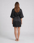 4pcs Elegant Silk Pajama Set for Women - Robe, Bralette, Shorts & Pants