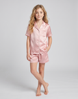Kids 2 Piece Pajama Set – Cozy Girls Sleepwear with Shorts, Pants & Collared Top