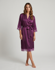 New Summer Thin Solid Color Stitching Lace Long Nightgown Robe – Luxury and Noble Home Clothes for Relaxation