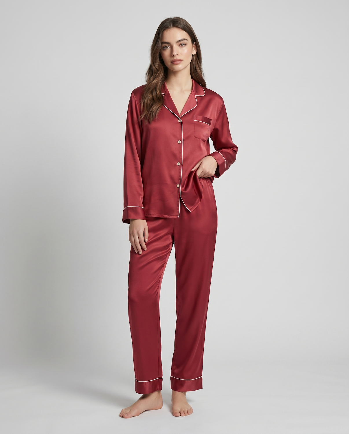 Pajama Set for Women – Soft, Breathable, Luxury Sleepwear with Long Sleeves &amp; Pants - Silken &amp; Dreams