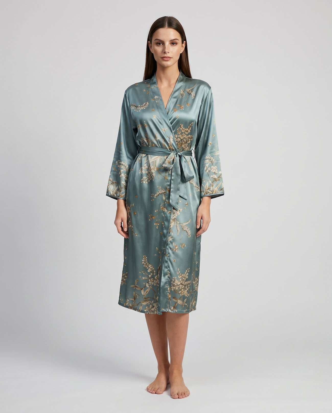 Charlie Satin Night robe – Silky Sleeveless Slip Dress for Women - Silken &amp; Dreams