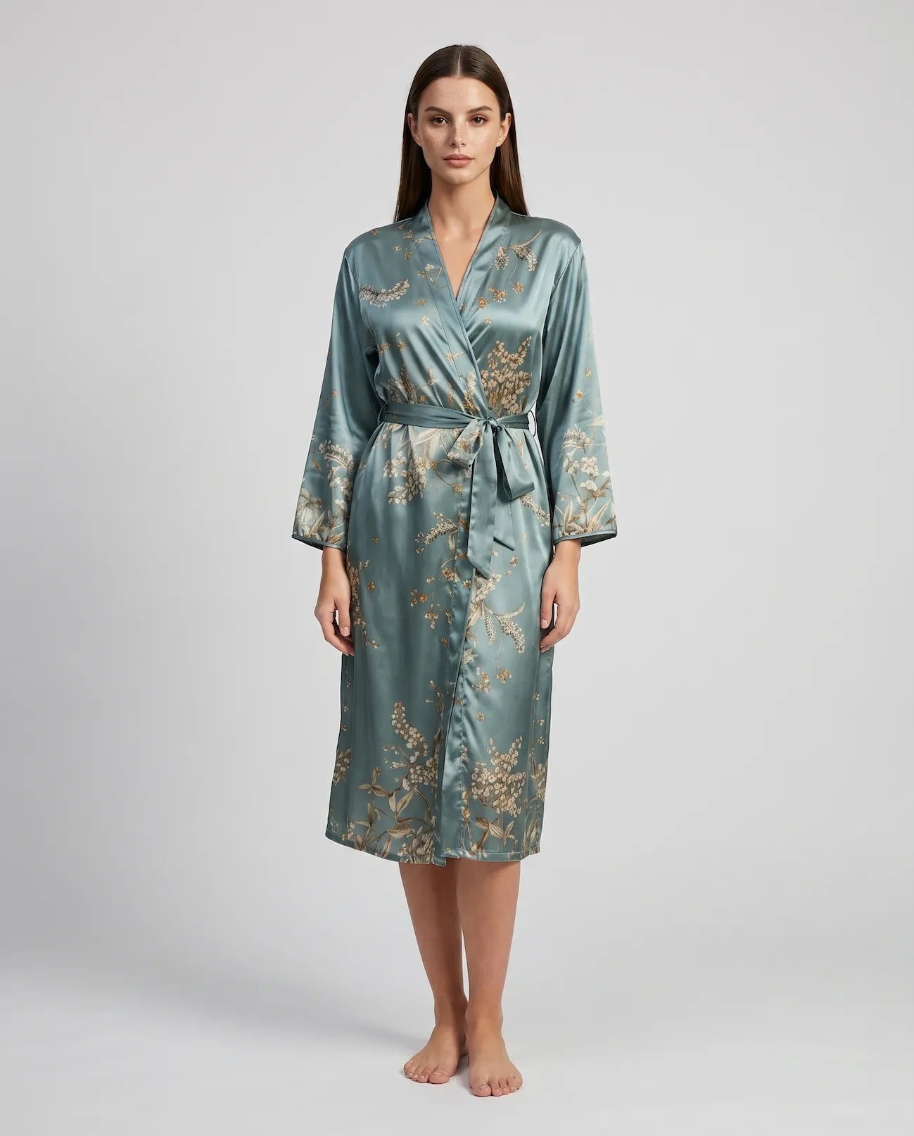 Charlie Satin Night robe – Silky Sleeveless Slip Dress for Women - Silken &amp; Dreams