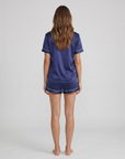 Ice Silk Satin Pajamas for Couples – Short-Sleeved Sleepwear for Women