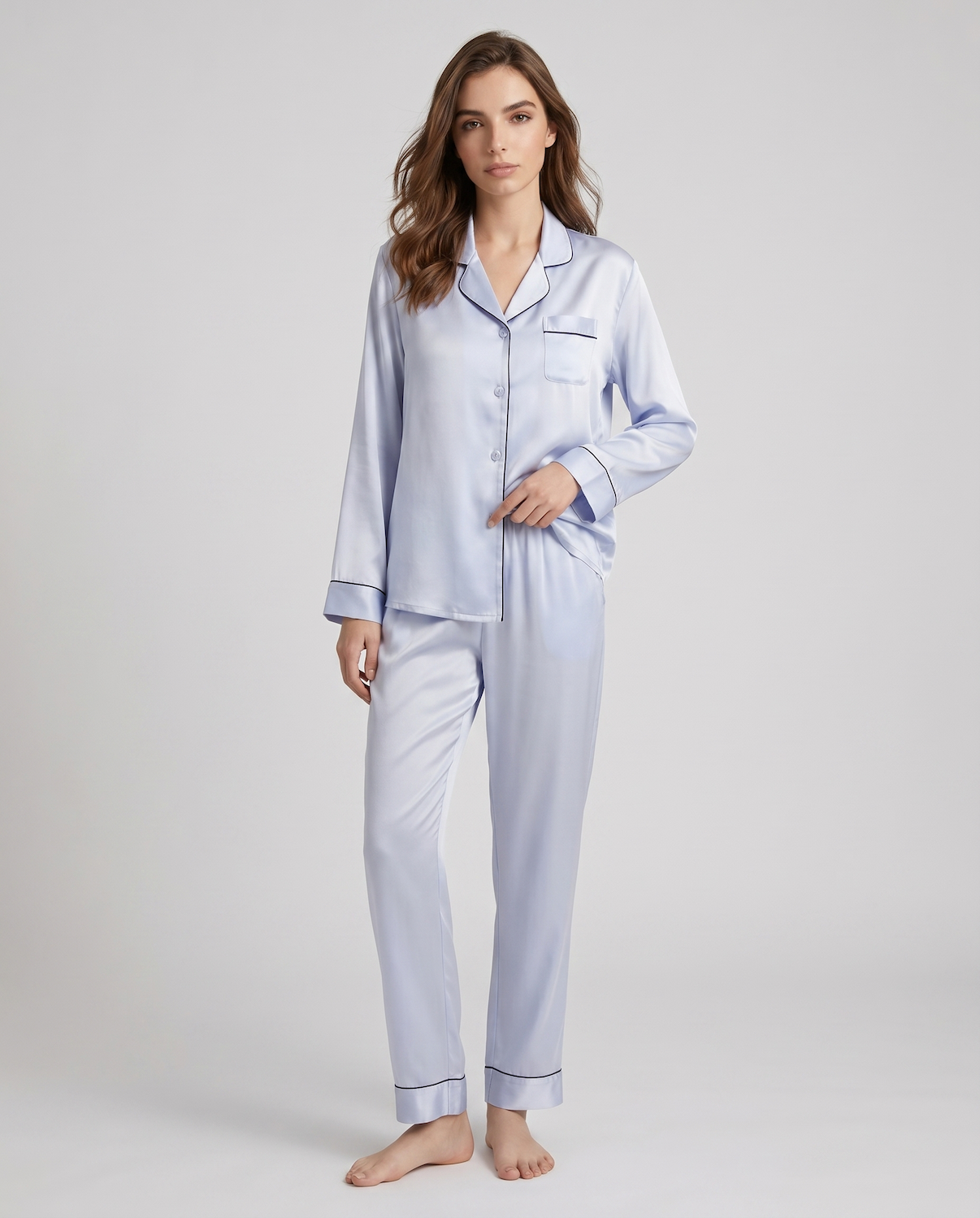 Pajama Set for Women – Soft, Breathable, Luxury Sleepwear with Long Sleeves &amp; Pants - Silken &amp; Dreams
