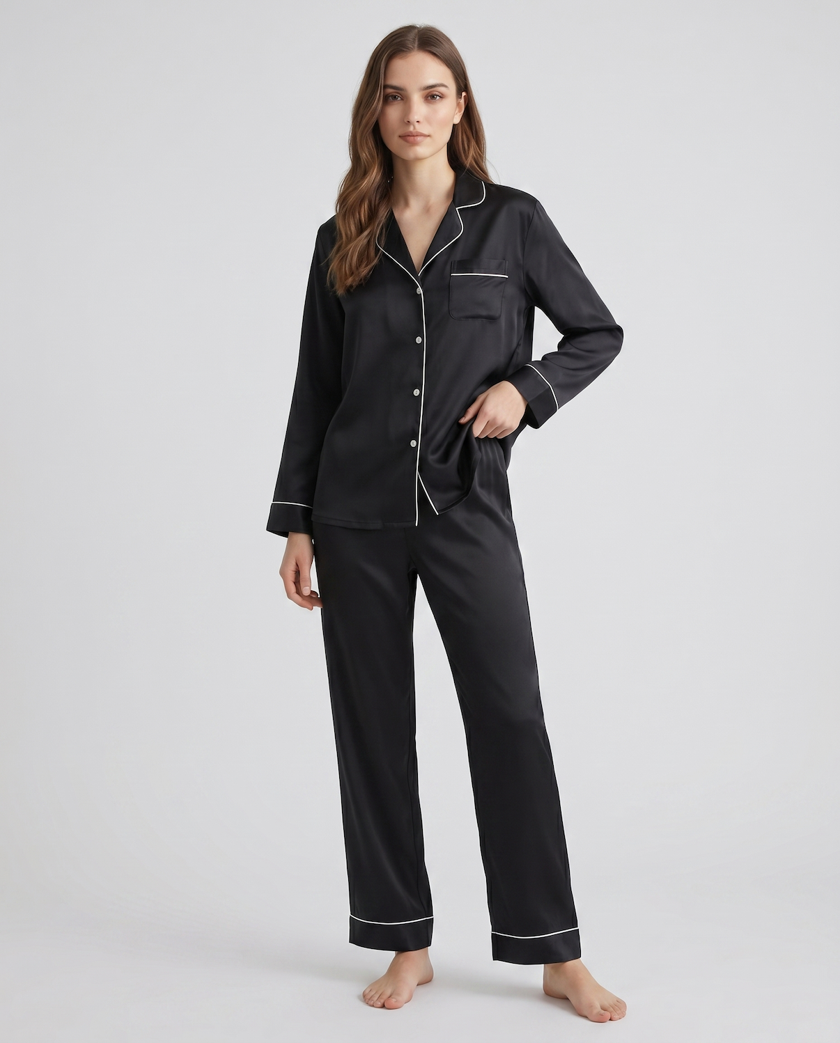 Pajama Set for Women – Soft, Breathable, Luxury Sleepwear with Long Sleeves &amp; Pants - Silken &amp; Dreams
