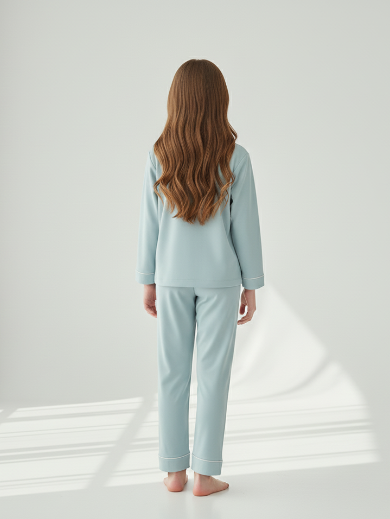 100% Mulberry Silk Pajamas for Kids – Comfortable Long Sleeve Set