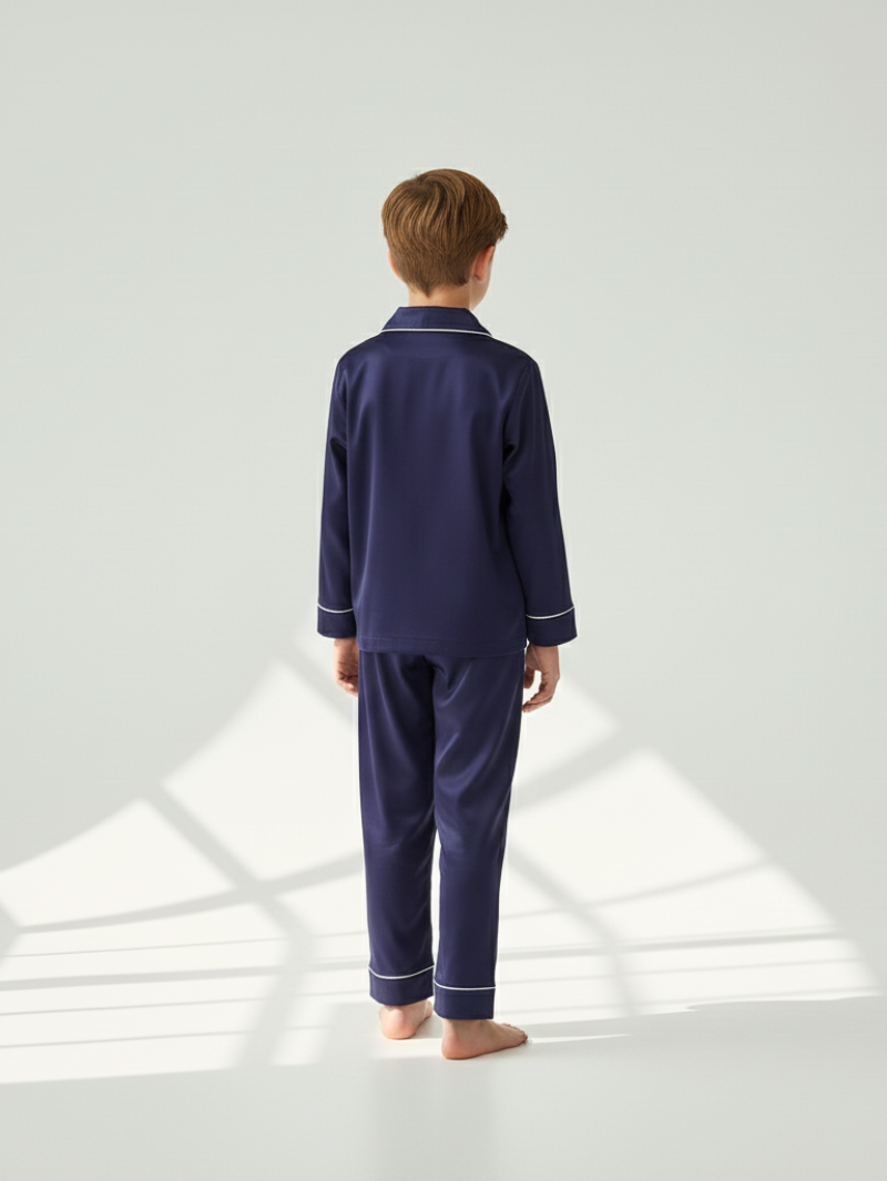 100% Mulberry Silk Pajamas for Kids – Comfortable Long Sleeve Set