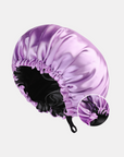 Double-Sided Silk Sleeping Cap for Women – Elastic Hair Care and Shower Cap with Button