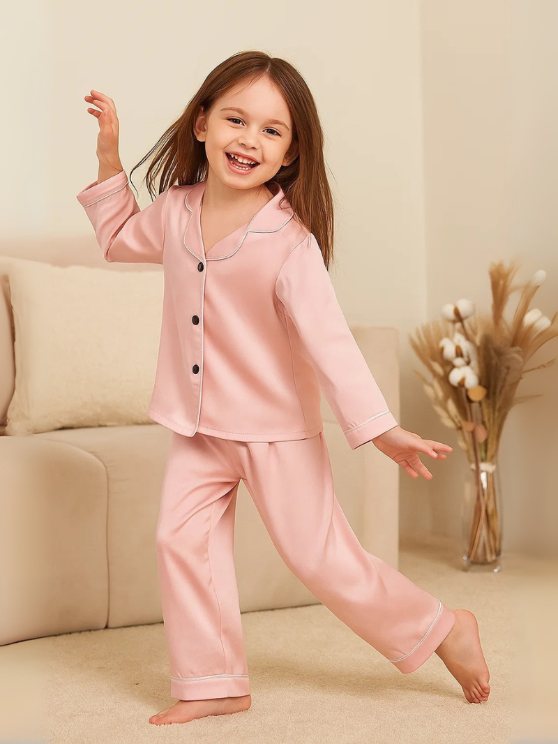 Silk Children's 3-Piece Pajama Set – Long Sleeved Top & Long Pants