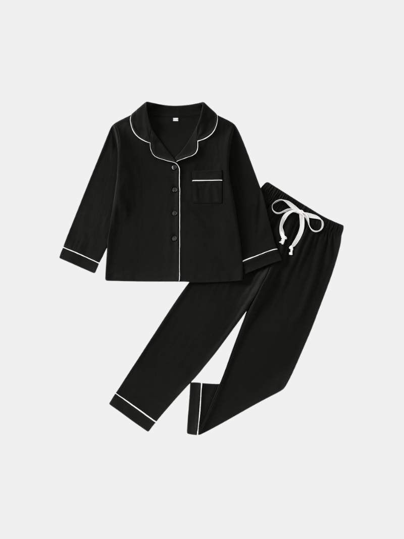 Kids’ Satin Pajama Set – Long Sleeve Sleepwear with Silky Soft Comfort