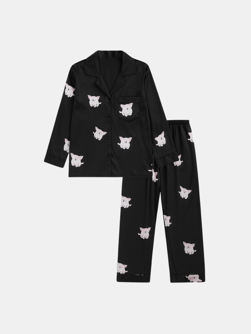 Children’s Ice Silk Pajamas – Long Sleeve Homewear Set for Boys & Girls