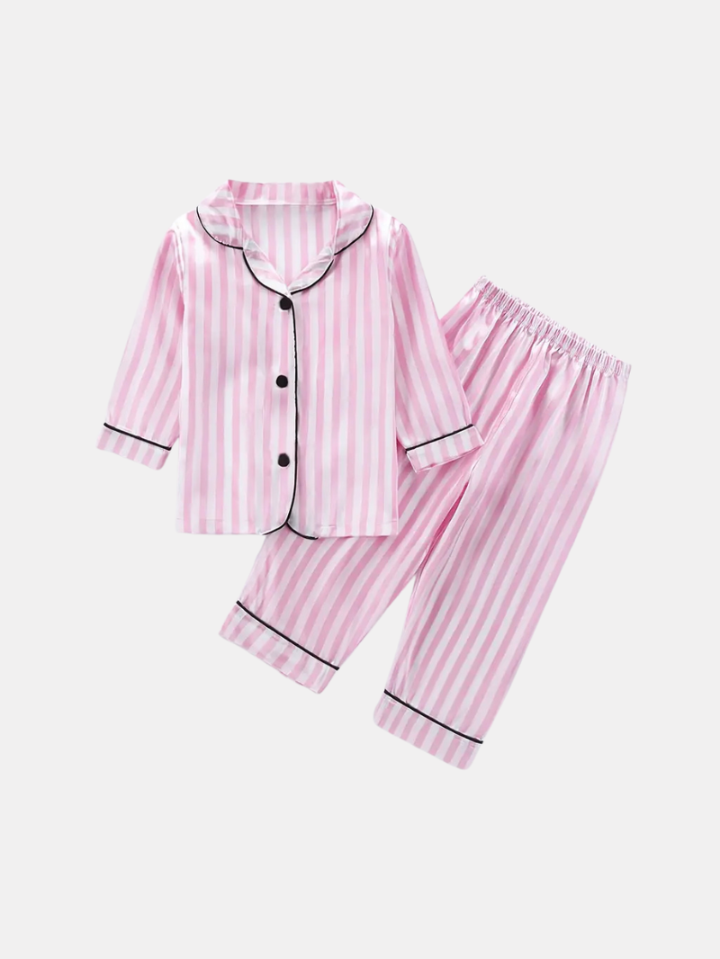 Flame Retardant Striped Pajama Set – Homewear for Youngsters