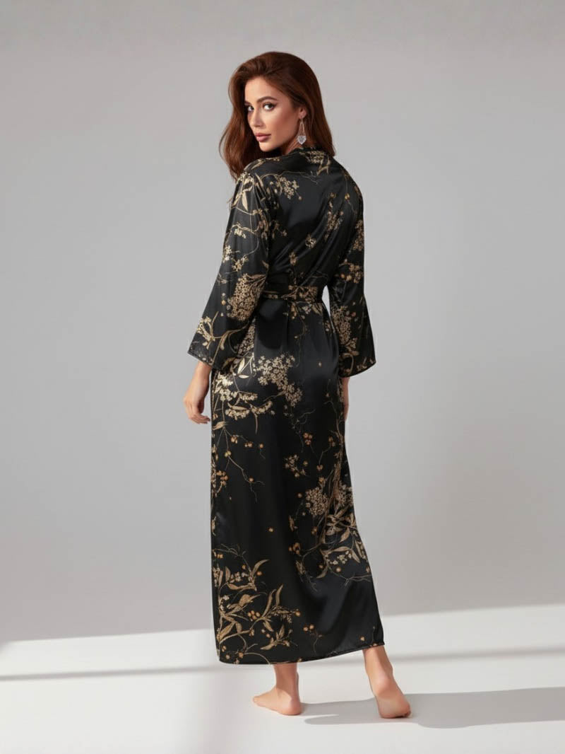 Charlie Satin Night robe – Silky Sleeveless Slip Dress for Women - Silken & Dreams