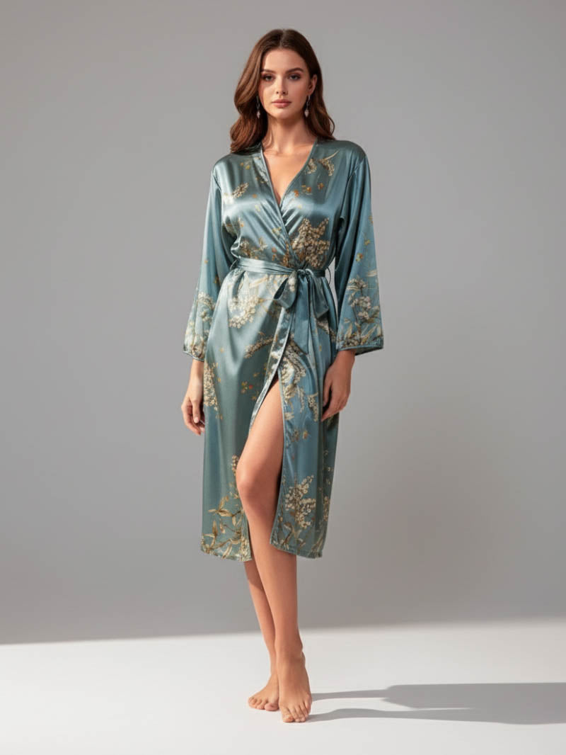Charlie Satin Night robe – Silky Sleeveless Slip Dress for Women - Silken & Dreams