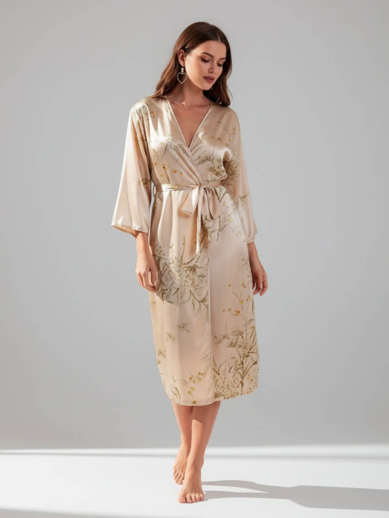 Charlie Satin Night robe – Silky Sleeveless Slip Dress for Women - Silken & Dreams