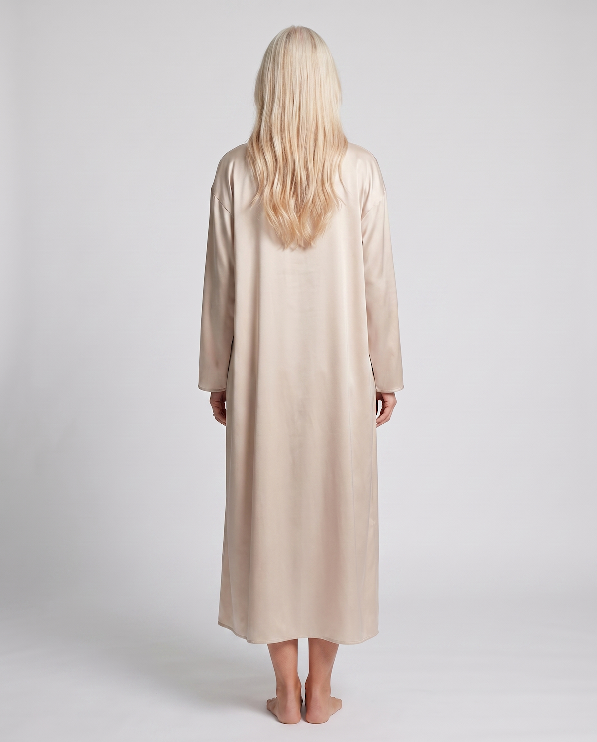 Luxury 100% Silk Nightgown and Robe Set – Soft, Elegant 2-Piece Sleepwear for Women