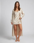 Luxury 100% Silk Nightgown and Robe Set – Soft, Elegant 2-Piece Sleepwear for Women