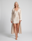 Luxury 100% Silk Nightgown and Robe Set – Soft, Elegant 2-Piece Sleepwear for Women