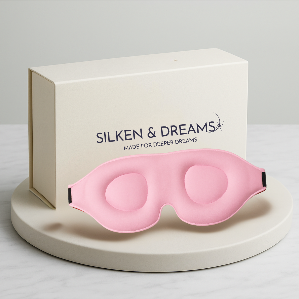 3D Contoured Mulberry Silk Sleep Mask – Light-Blocking & Lash-Friendly | Silken & Dreams