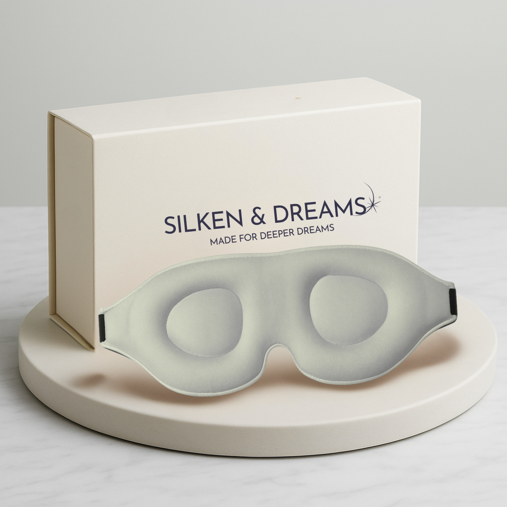 3D Contoured Mulberry Silk Sleep Mask – Light-Blocking & Lash-Friendly | Silken & Dreams