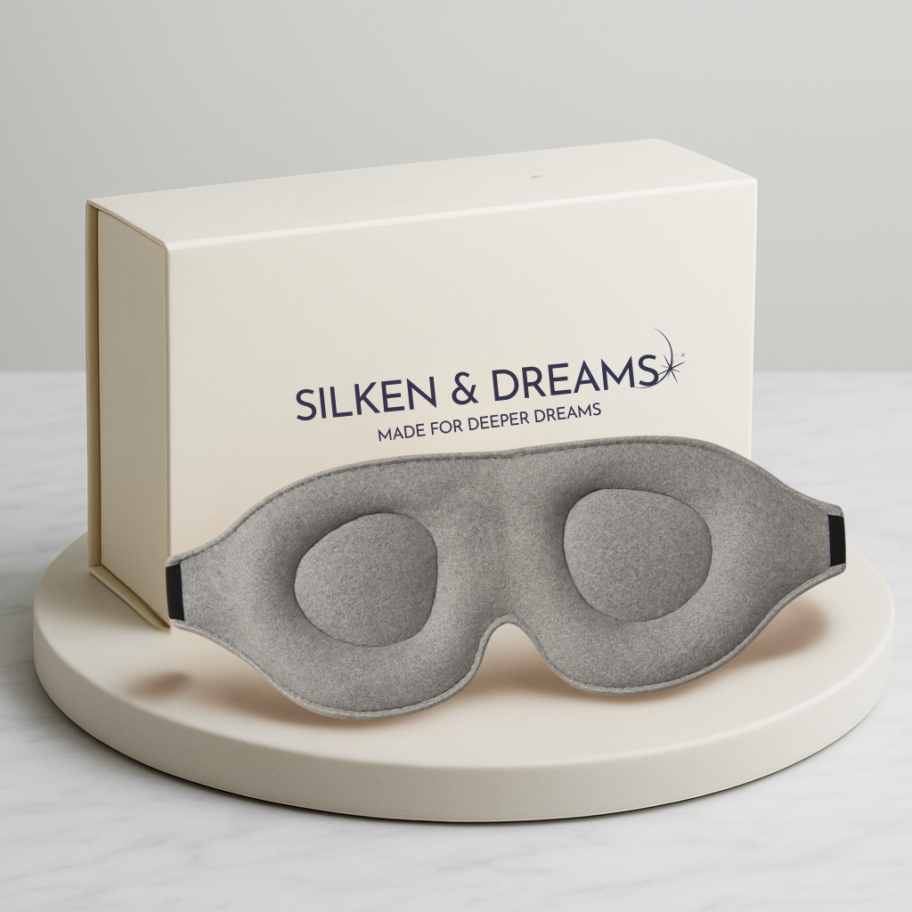 3D Contoured Mulberry Silk Sleep Mask – Light-Blocking & Lash-Friendly | Silken & Dreams